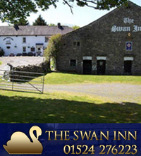 The Swan Inn is a 16th Century Coaching inn, Situated on the A683, between Sedbergh and Kirkby Lonsdale. At Swan Inn, Middleton, we are a Traditional Country Inn with original olde world charm and log fires and nestled not far from the river Lune at the foot of the Middleton Fells. The Swan always has a choice of cask Ales. We also have a large beer garden with childrens' play equipment. Dogs are welcome. Traditional Cumbrian home-cooked food at the Swan is available in the bar area, a separate restaurant or in our beer garden served every day from 12 noon to 8.30pm.