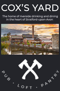 Situated on the beautiful river Avon just a stone’s throw from the centre of town, you’ll be hard pushed to find a better location to relax. Cox’s Yard leaves you spoilt for choice, boasting an all fresh food restaurant with a fantastic range of beers and wines, not to mention our Coffee Shop, offering cakes, light bites and homemade Gelato. We are named after James Cox, a timber merchant who moved to the site to develop his fledgling business over 160 years ago. James Cox and Sons became well known in the area for supplying the finest materials, many of which were used to build today’s historic building in Shakespeare’s County. Whilst we obviously no longer trade in timber, we do serve delicious food and drink, made from the finest ingredients, that’s not to be missed!